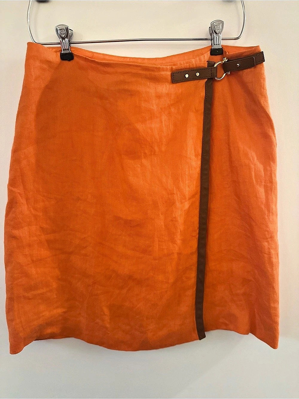 Ralph Lauren Linen Knee-length Skirt in Orange Like New